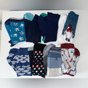 Assorted Patterned Men's Socks, Crabs, Penguin, Tools